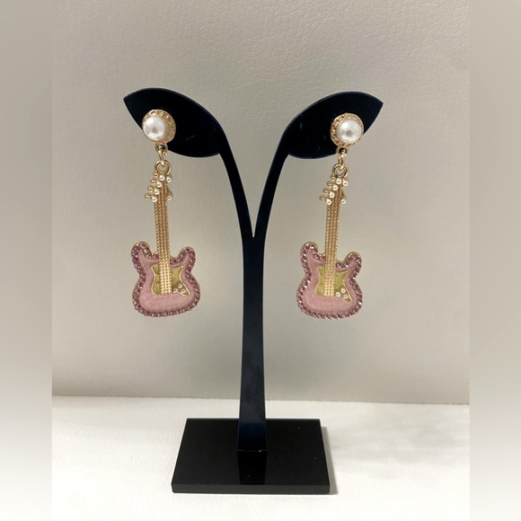 3/$18 Guitar Drop Earrings - Picture 2 of 3